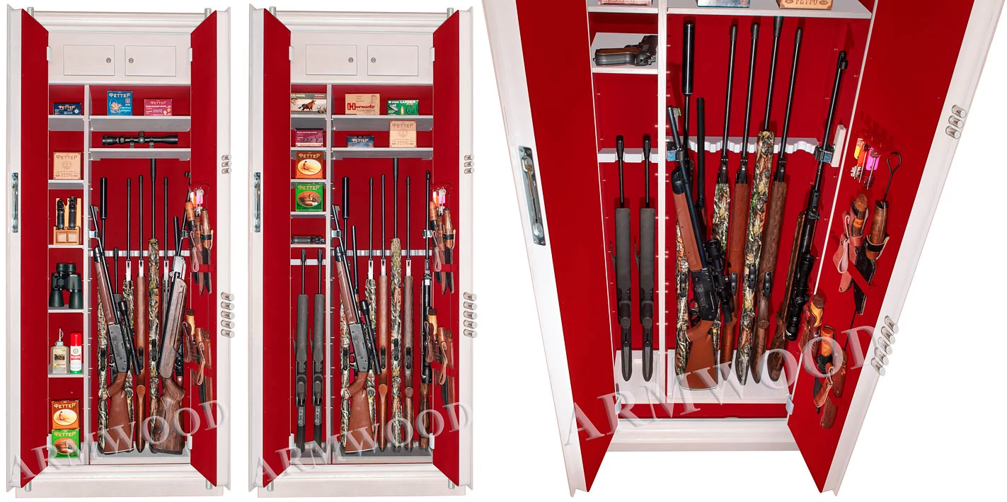 Оружейный сейф с отделкой деревом Armwood 11 FLOCK PLUS