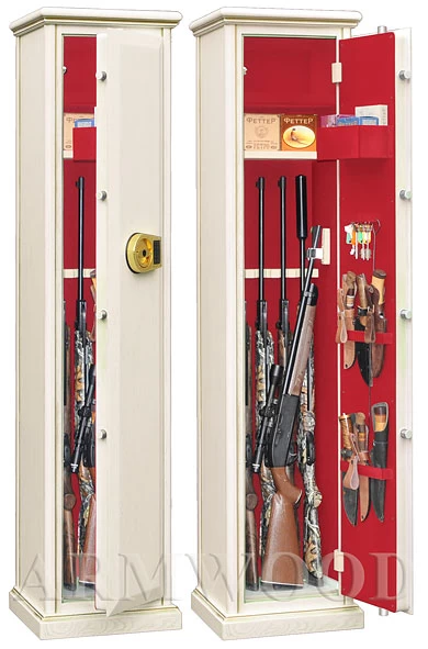 Оружейный сейф окрашенное дерево с патиной Armwood-95NP EL Patina FLOCK